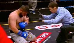 Видео брутального нокаута казахстанского тяжеловеса в бою за титул чемпиона мира