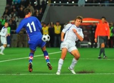 Вячеслав Эрбес  в матче против сборной Хорватии