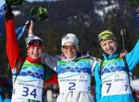 Елена Хрусталева на пьедистале