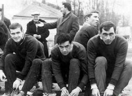 Они защищали честь Кайрата в 60-х (слева направо Олег Волох Олег Мальцев Вадим Степанов Евгений Кузнецов)