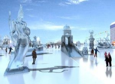В Астане готовятся установить ледовый городок