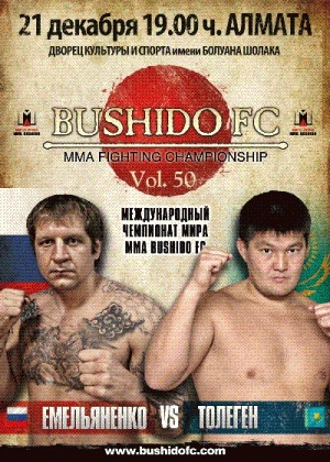 Постер к бою Александр Емельяненко — Толеген Акылбеков