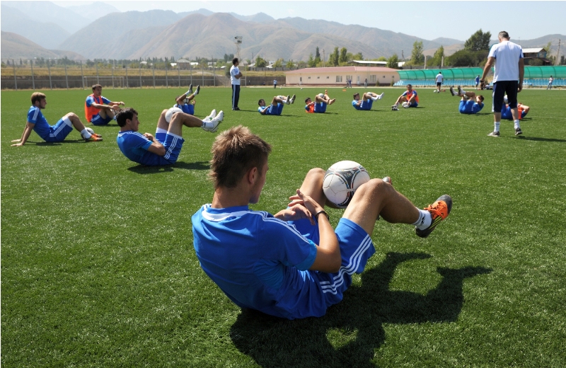 Фоторепортаж с тренировки сборной Казахстана