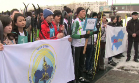 В Талдыкоргане прошел лыжный забег школьников