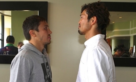 Фото с пресс-конференции Геннадия Головкина и Нобухиро Ишиды