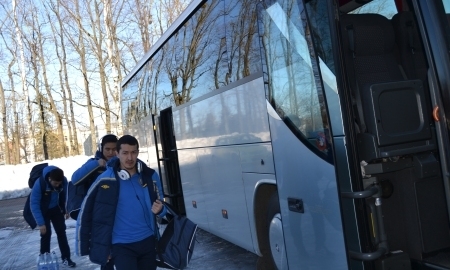 Приезд сборной Казахстана в Елгаву на матч с Россией