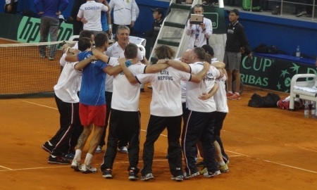 Фоторепортаж с третьего игрового дня Кубка Дэвиса Казахстан — Чехия