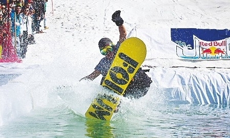 Сноубордисты и лыжники показали класс на Шымбулаке