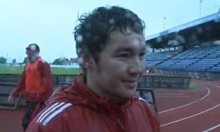 Предматчевое блиц-интервью игры Лиги Европы полузащитника «Актобе» Эмиля Кенжисариева 