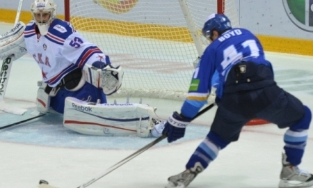 Фоторепортаж с матча КХЛ «Барыс» — СКА 2:5