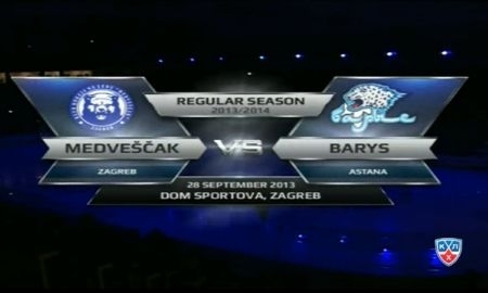 Видеообзор матча КХЛ «Медвешчак» — «Барыс» 3:2