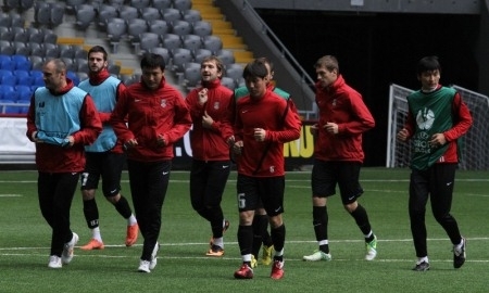 Фоторепортаж с предматчевой тренировки «Шахтера»