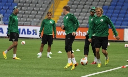 Фоторепортаж с предматчевой тренировки «Маккаби» Хайфа