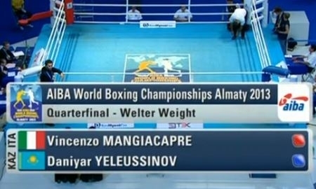 Видео боя чемпионата Мира Данияр Елеусинов — Винченцо Манджакапре