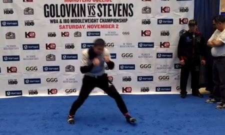 Видео с открытой тренировки Геннадия Головкина в Мэдисон Сквер Гарден 