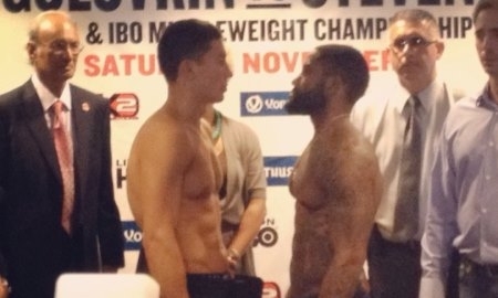 Головкин и Стивенс прошли церемонию взвешивания