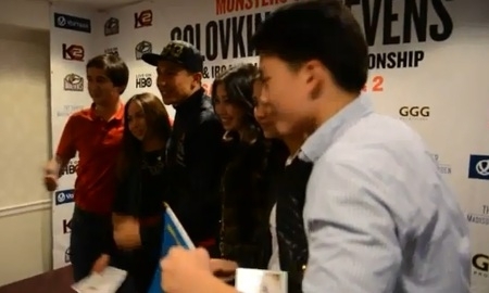 Видео встречи Головкина с фанатами после боя со Стивенсом