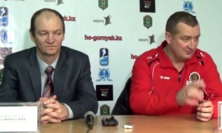Видео послематчевой пресс-конференции игр чемпионата РК «Горняк» — «Арыстан» 2:7, 2:5