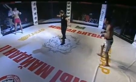 Видео боя «Великой битвы 2» Арман Оспанов — Евгений Леничев