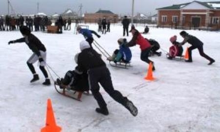 В Кызылординской области прошла зимняя эстафета среди школьников