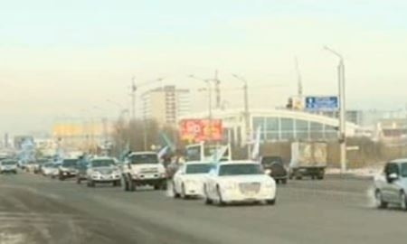 Автопробег в поддержку олимпийцев прошел в Караганде