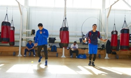 Фоторепортаж с тренировки «Astana Arlans» накануне встречи WSB против «Poland Hussars». 