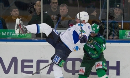 Фоторепортаж с матча плей-офф КХЛ «Салават Юлаев» — «Барыс» 3:2 О.Т