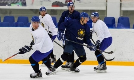 Фоторепортаж с тренировочной игры сборной Казахстана