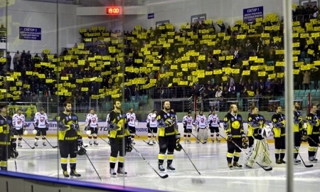 Фоторепортаж с матча финальной серии плей-офф ВХЛ «Сарыарка» — «Рубин» 3:2 О.Т