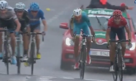 Видео финиша девятого этапа «Вуэльты» с участием гонщиков «Астаны»