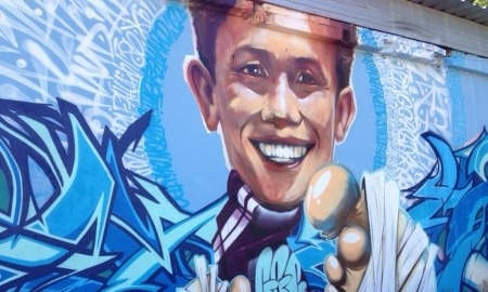 В Караганде появилось граффити с изображением Геннадия Головкина