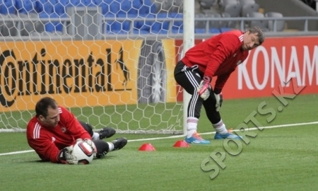  Фоторепортаж с предыгровой тренировки сборной Латвии