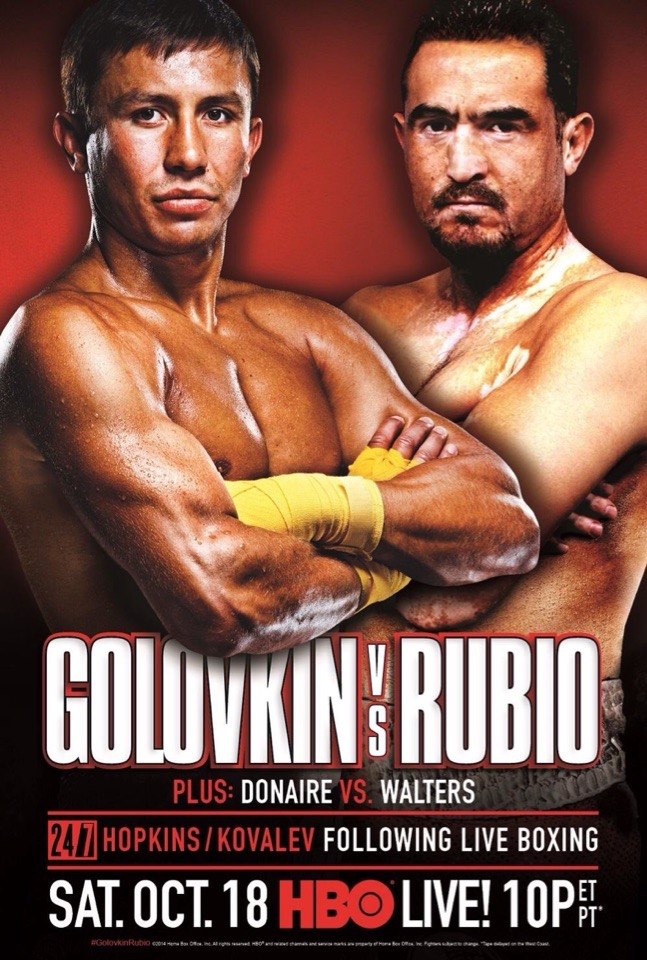 Афиша боя Головкин — Рубио от НВО