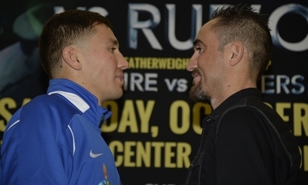 Фото «лицом к лицу» боя Головкин — Рубио