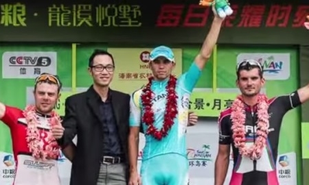 Видео победного финиша гонщика «Астаны» Арман Камышев на 3-ем этапе «Тура Хайнаня» 