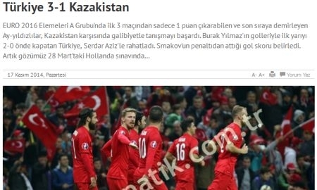«Если когда-нибудь у Казахстана мог бы появиться шанс победить Турцию, то это был как раз тот матч». Обзор турецкой прессы после матча Турция — Казахстан
