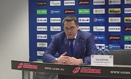 Видео послематчевой пресс-конференции игры КХЛ «Авангард» — «Барыс» 2:1 Б