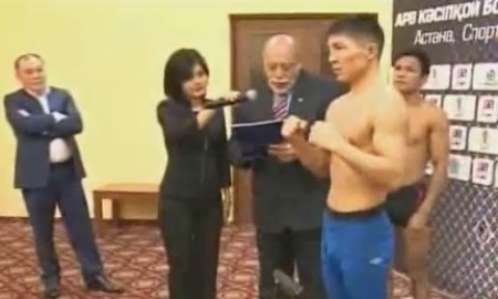 В Астане накануне матча APB прошла процедура взвешивания