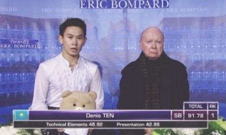 Поклонники Дениса Тена оригинально поддержали его на этапе Гран-при во Франции