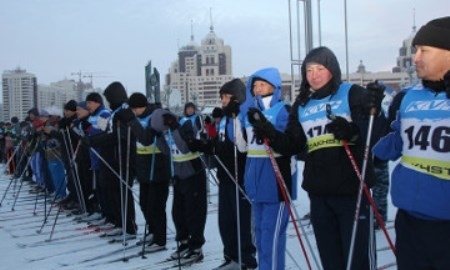 Накануне Дня Независимости РК столичные полицейские участвовали в лыжных гонках