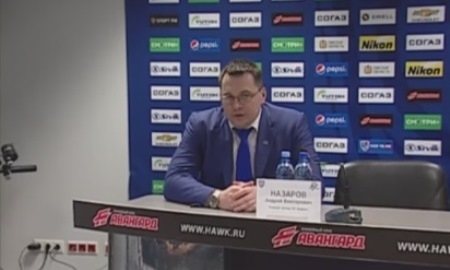 Видео послематчевой пресс-конференции игры КХЛ «Авангард» — «Барыс» 3:1
