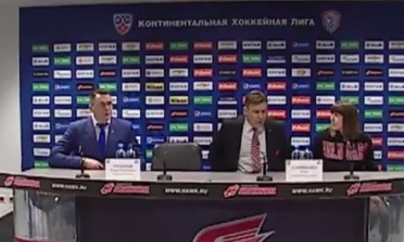 Видео послематчевой пресс-конференции игры КХЛ «Авангард» — «Барыс» 4:1