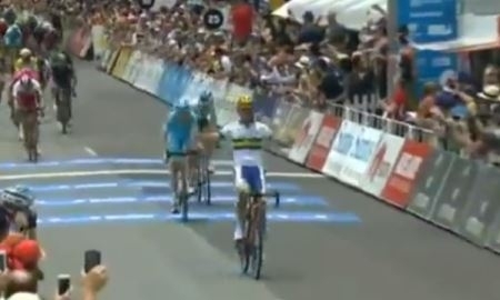 Видео финиша первого этапа «Тура Даун Андер» с участием гонщиков «Астаны»