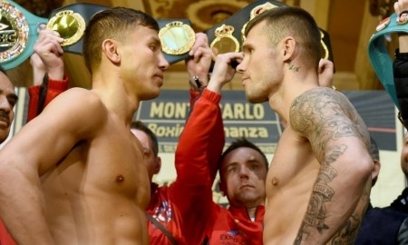 Фоторепортаж со взвешивания перед боем Головкин — Мюррей