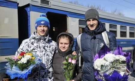 Карагандинцы встретили призеров чемпионата мира по конькобежному спорту