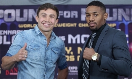 Фоторепортаж с пресс-конференции боя Геннадий Головкин — Вилли Монро