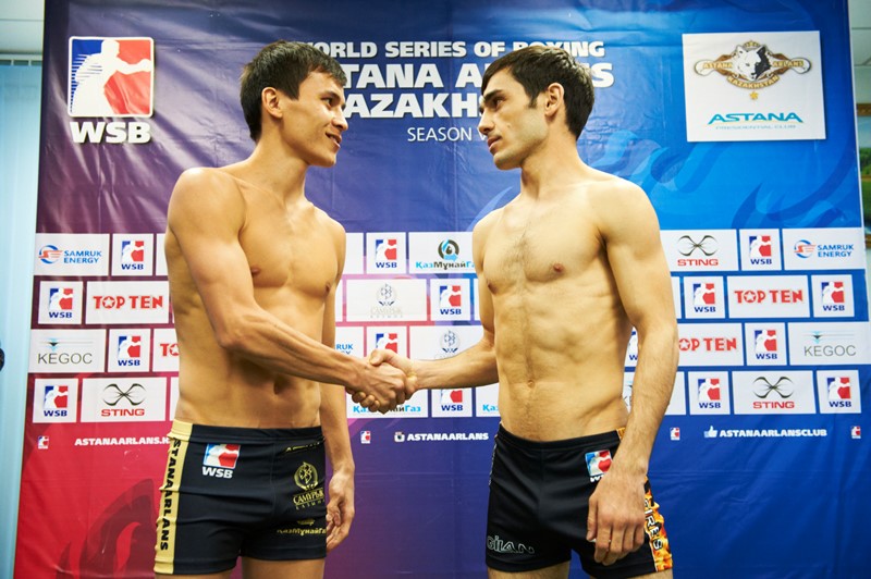 Боксеры «Astana Arlans» и «Baku Fires» прошли взвешивание в Шымкенте