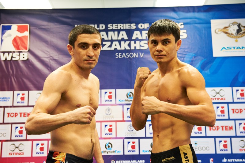 Боксеры «Astana Arlans» и «Baku Fires» прошли взвешивание в Шымкенте
