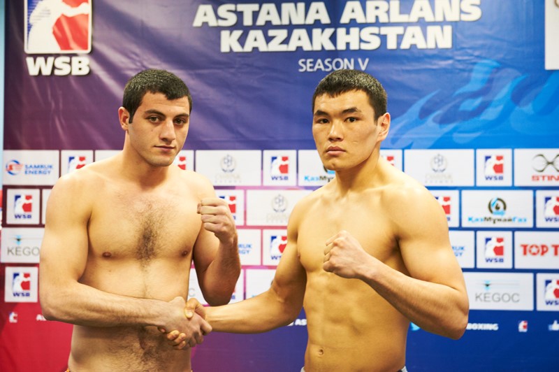 Боксеры «Astana Arlans» и «Baku Fires» прошли взвешивание в Шымкенте