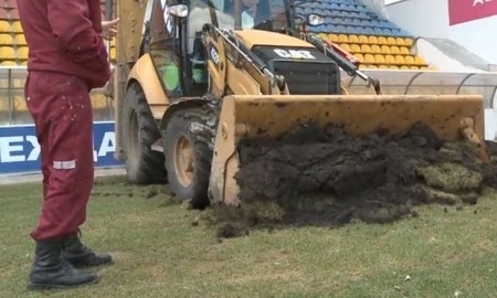 Видео с реконструкции Центрального стадиона в Актобе
